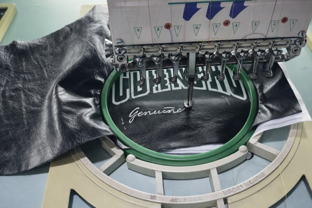 Silk screen logo printing on MMA fight shorts