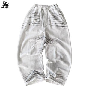 Custom French Terry Heavyweight Dirty Spray Sweatpants Oversize Jogger Track Sweat Pant Baggy Sweatpants Men