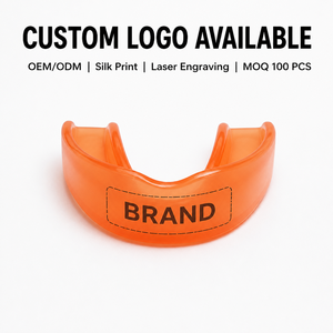 Custom Boil Bite Double Layer Mouth Guard For Boxing Football Basketball MMA With Carrying Case Strap