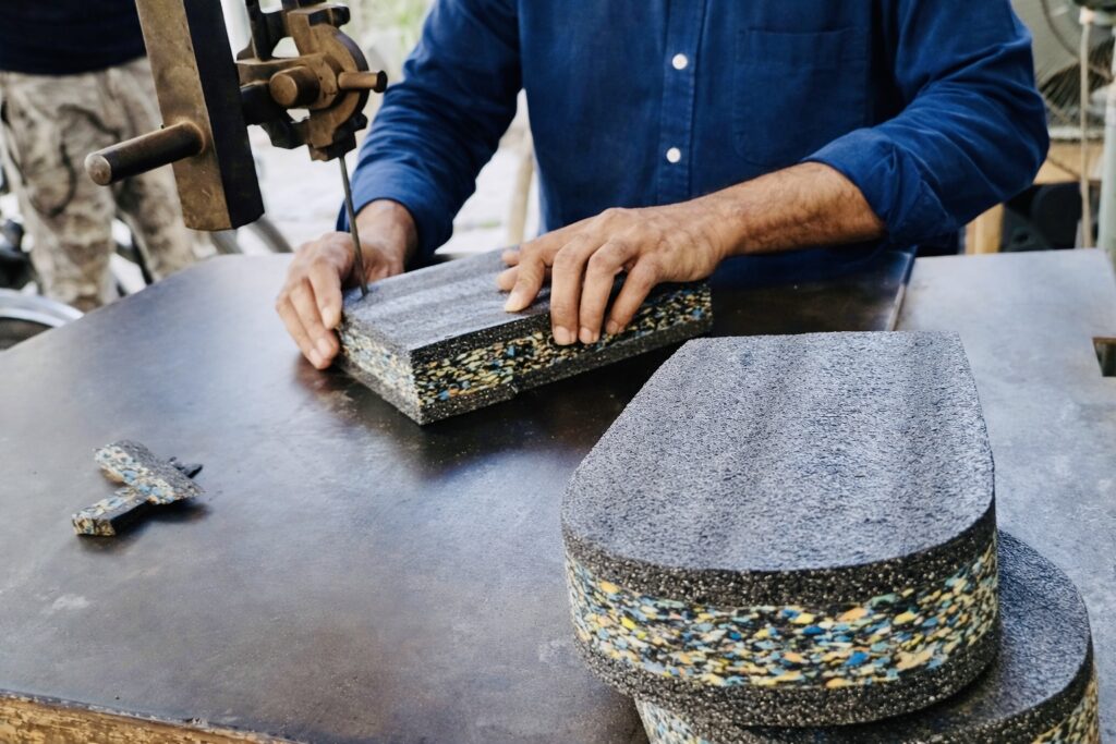 Shin guard high-density EVA foam shaping